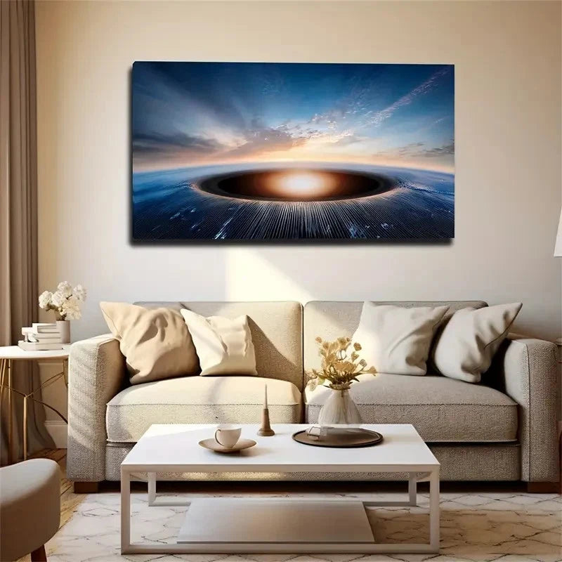 Cosmic Planet Landscape Décor Wall Art Canvas Office Home Room Framed 120x60cm