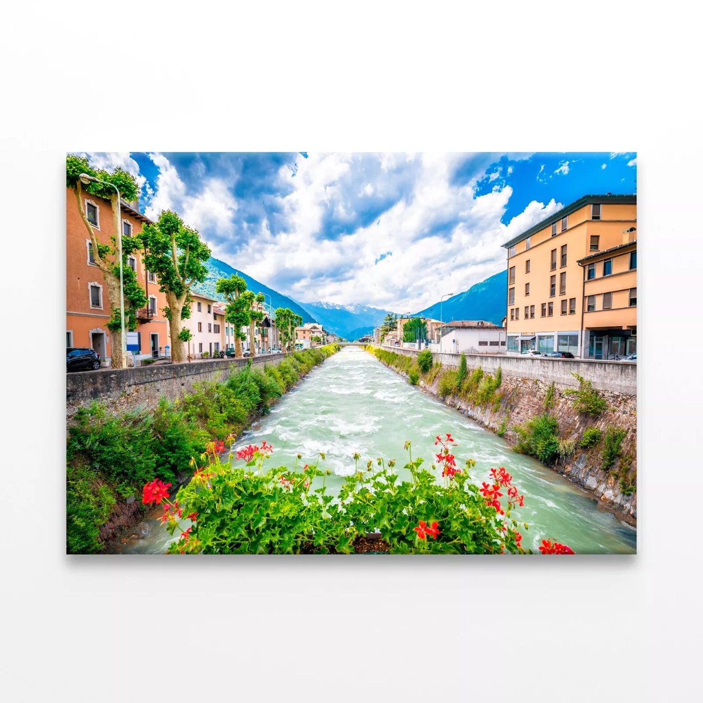 Town Of Tirano And Adda River Wall Art Decor 100% Australian Made - Bella Home Decor