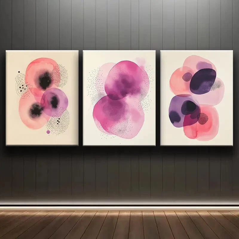 3pcs Watercolor Floral Abstract Botanical Metal Print Ready to Hang Art
