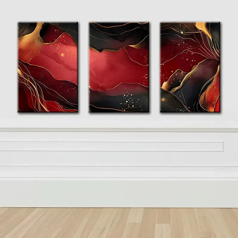 3pcs Abstract Modern Design Wall Art Set Canvas Framed 50x70cm - High Quality Print 100% Australian Made Wall Canvas Ready to Hang - Bella Home Decor