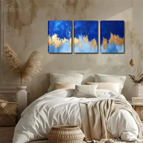 3pcs Abstract Color Patterns Wall Art Set Wall Art Canvas Unframed - High Quality Print 100% Australian Made Wall Canvas - Bella Home Decor