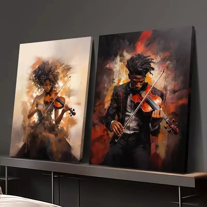 2pcs Victorian Style, Black Culture Canvas Framed 50x75cm - High Quality Print 100% Australian Made Wall Canvas Ready to Hang - Bella Home Decor
