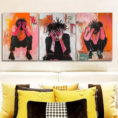 3pcs Pink, Luxurious, Wall Art Set Canvas Unframed - High Quality Print 100% Australian Made Wall Canvas