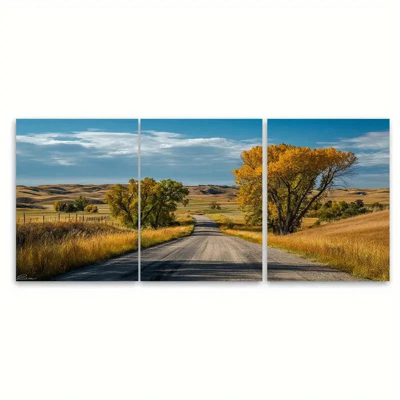 3pcs Scenic Nebraska Midwestern Travel Wall Art Set Canvas Framed 60x90cm - High Quality Print 100% Australian Made Wall Canvas Ready to Hang
