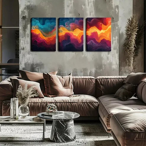 3pcs Abstract Patterns, Cloud and Light Wall Art Canvas Unframed - High Quality Print 100% Australian Made Wall Canvas - Bella Home Decor
