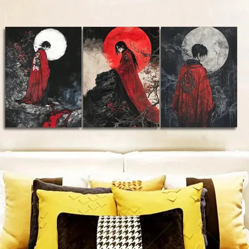 3pcs Featuring The Dark Lord of Hell Wall Art Canvas Unframed - High Quality Print 100% Australian Made Wall Canvas
