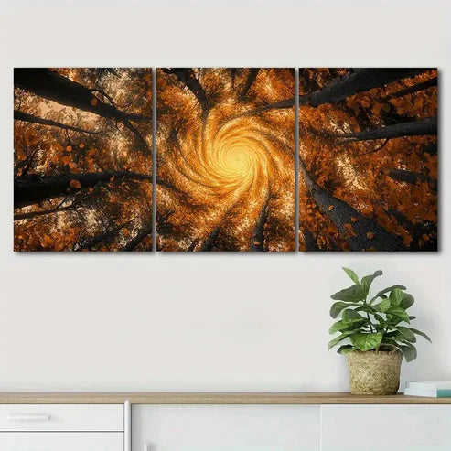 3pcs Forest Spiraling Down Elegant Perfect Wall Art Canvas Unframed - High Quality Print 100% Australian Made Wall Canvas - Bella Home Decor