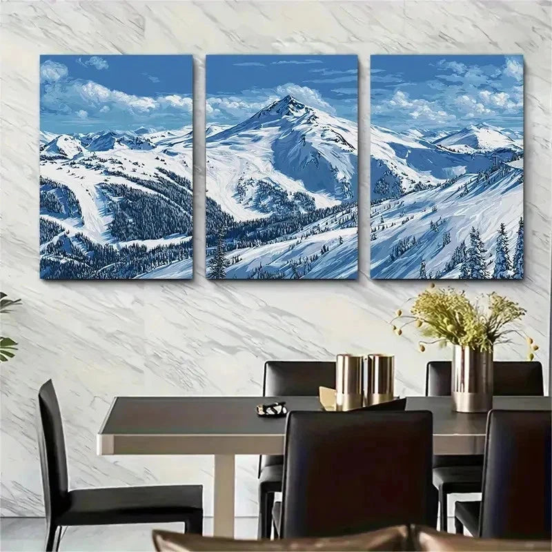 3pcs Whistler Travel Poster Nature Perfect Wall Art Set Canvas Framed 50x70cm - High Quality Print 100% Australian Made Wall Canvas Ready to Hang