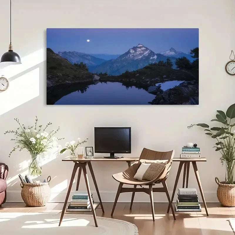 Stunning Night Sky Reflective Wall Art Canvas Office Home Room Framed 120x60cm