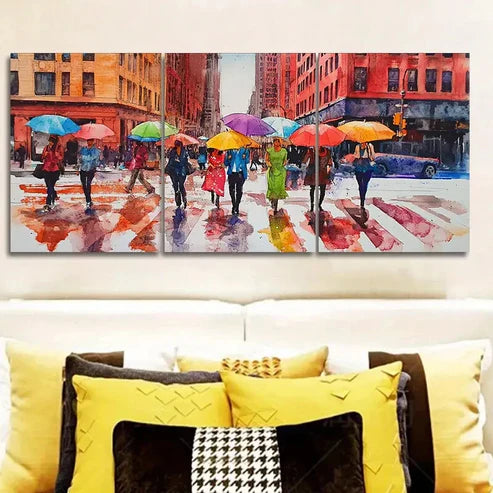 3pcs The Vibrant Streets of New York City Wall Art Canvas Unframed - High Quality Print 100% Australian Made Wall Canvas
