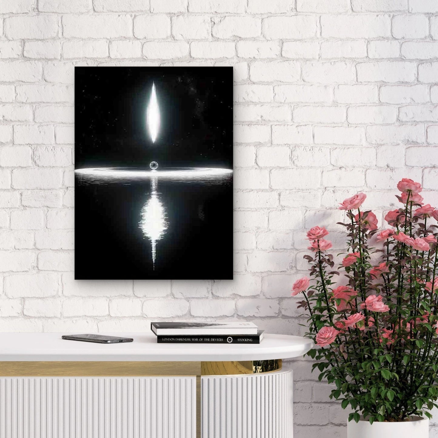 Black Hole Light & Shadow Art 40x60cm Metal Print Ready to Hang