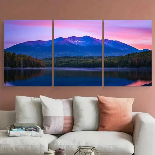 3pcs New Hampshire Mount Washington Travel Wall Art Set Canvas Unframed - High Quality Print 100% Australian Made Wall Canvas