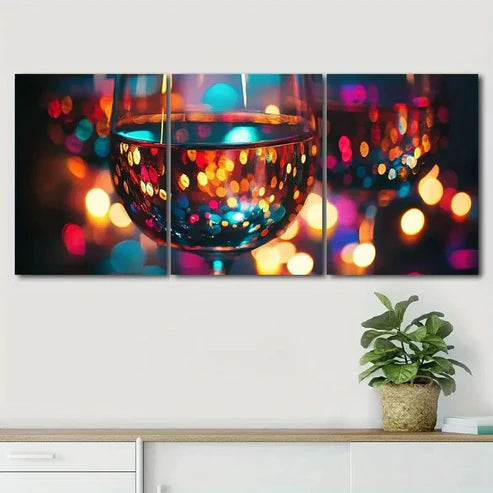 3pcs Colorful Arrangement Bar Exquisite Perfect Wall Art Canvas Unframed - High Quality Print 100% Australian Made Wall Canvas - Bella Home Decor