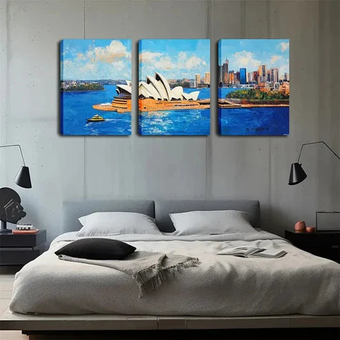3pcs Sydney, Opera House Wall Art Set Wall Art Canvas Unframed - High Quality Print 100% Australian Made Wall Canvas