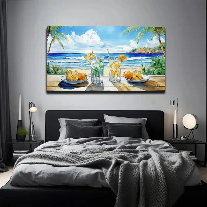 Seaside Vacation Beautifully Wall Art Canvas Office Home Room Framed 120x60cm
