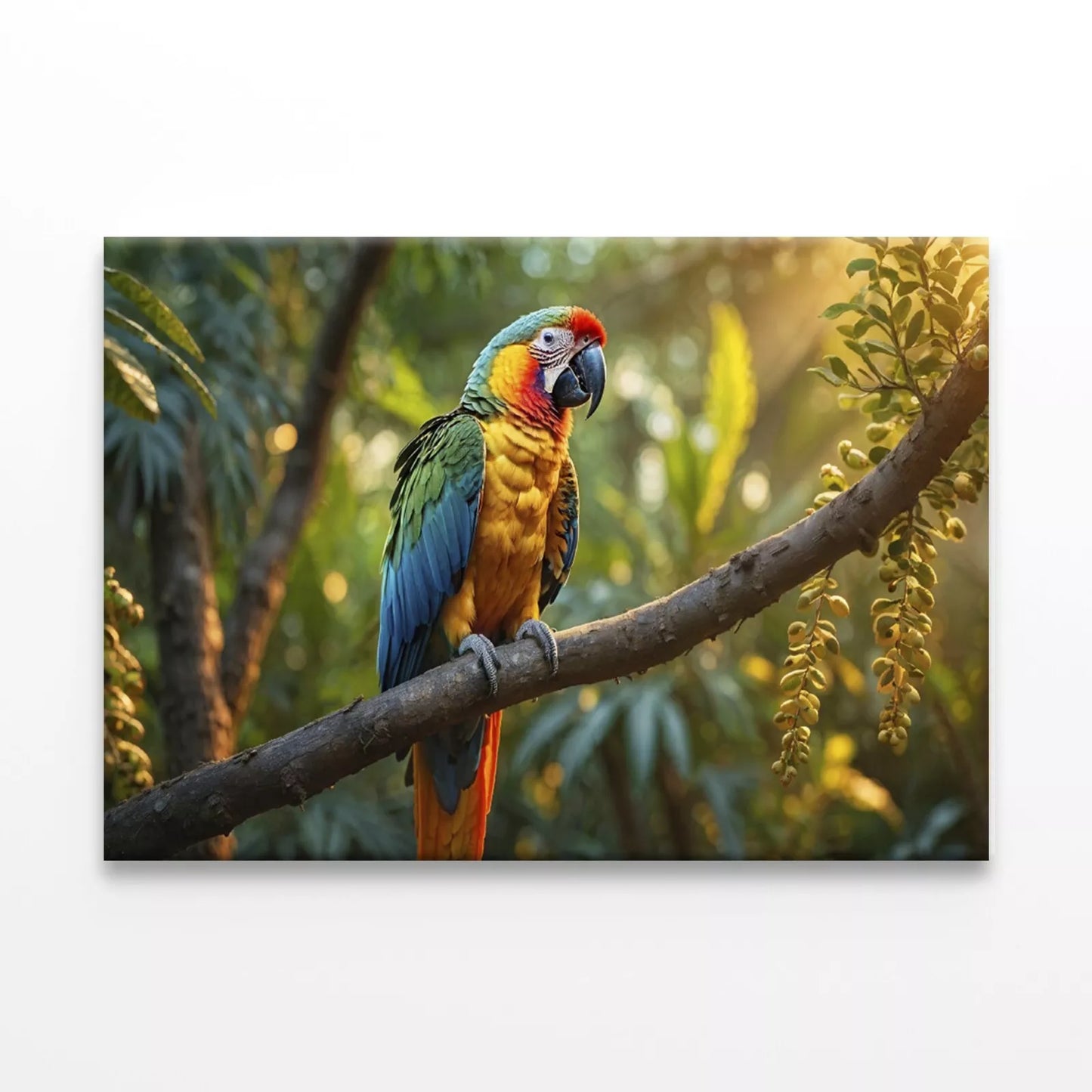 Parrots Sitting On A Branch Wall Art Decor 100% Australian Made - Bella Home Decor