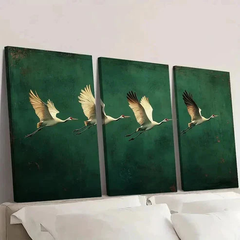 3pcs Japanese Style Flying Elegan Wall Art Set Canvas Unframed - High Quality Print 100% Australian Made Wall Canvas