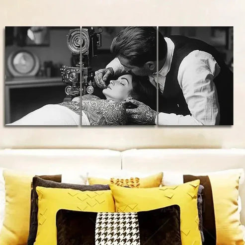 3pcs Tattoo Artist Canvas Wall Art Set Canvas Unframed - High Quality Print 100% Australian Made Wall Canvas