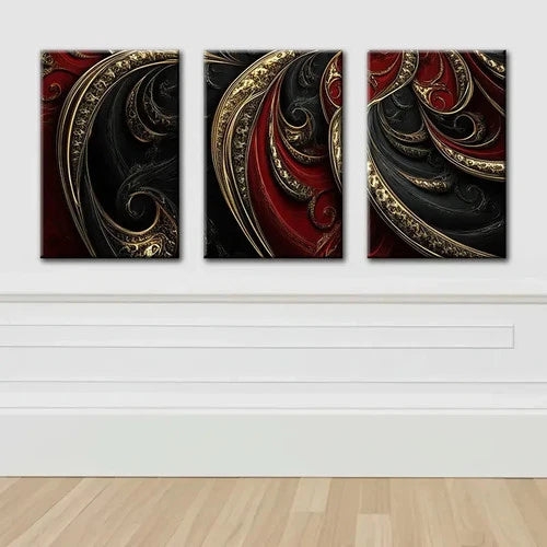 3pcs Abstract Fluid Art Composition Wall Art Set Canvas Framed 50x70cm - High Quality Print 100% Australian Made Wall Canvas Ready to Hang - Bella Home Decor