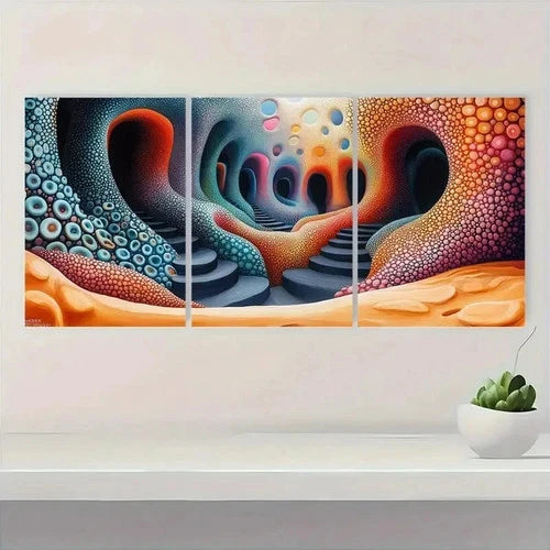 3pcs Featuring a Yayoi Kusama Print Y Wall Art Set Canvas Framed 40x60cm - High Quality Print 100% Australian Made Wall Canvas Ready to Hang