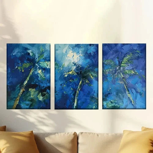 3pcs Dark and Eerie Tropical Forest Wall Art Set Canvas Framed 60x90cm - High Quality Print 100% Australian Made Wall Canvas Ready to Hang - Bella Home Decor