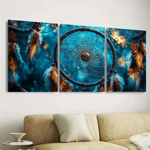 3pcs Dreamcatchers Wall Art Set Canvas Unframed - High Quality Print 100% Australian Made Wall Canvas - Bella Home Decor
