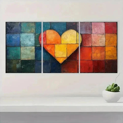 3pcs Minimalist Love He Art Canvas Print DI Wall Art Set Canvas Framed 40x60cm - High Quality Print 100% Australian Made Wall Canvas Ready to Hang