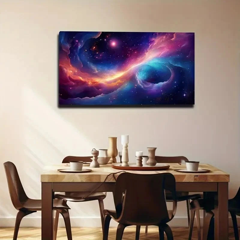 Stunning Cosmic Nebula Wall Art Canvas Office Home Room Framed 120x60cm - Bella Home Decor