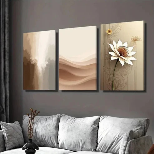 3pcs Luxury Modern Abstract Elegant Floral Canvas Unframed - High Quality Print 100% Australian Made Wall Canvas