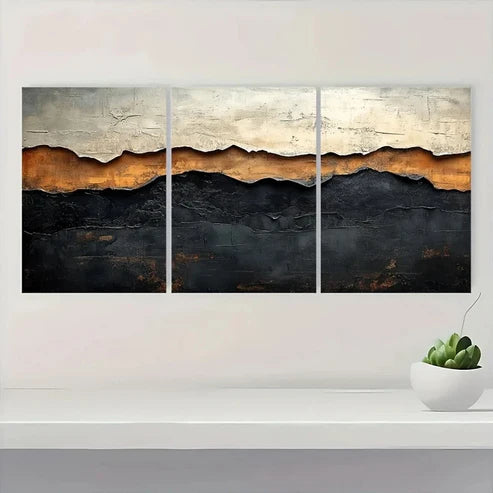 3pcs Neutral Tones Earth Colors Painting Wall Art Canvas Unframed – High Quality Print 100% Australian Made Wall Canvas