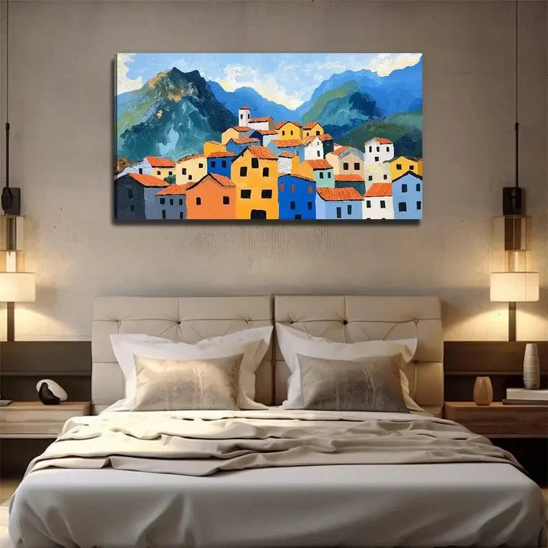 Scattered House Other Interior Wall Art Canvas Office Home Room Framed 120x60cm