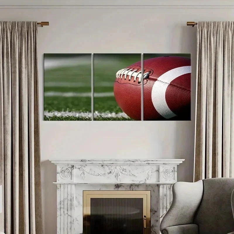 3pcs Sports Themed Art Rugby Decoration Wall Art Set Canvas Framed 50x70cm - High Quality Print 100% Australian Made Wall Canvas Ready to Hang