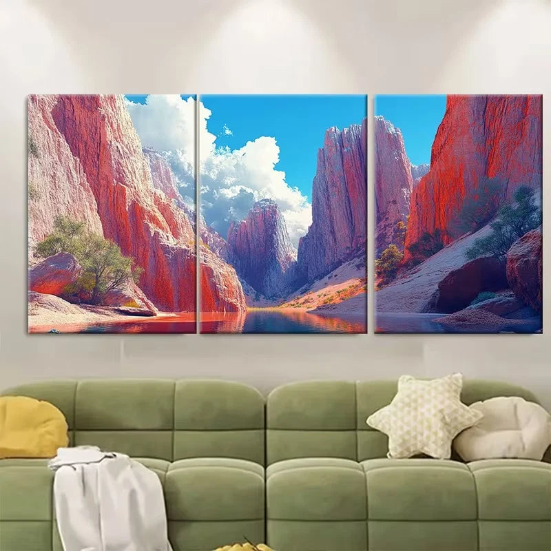 3pcs Pinnacles National Park California Metal Print Ready to Hang Art