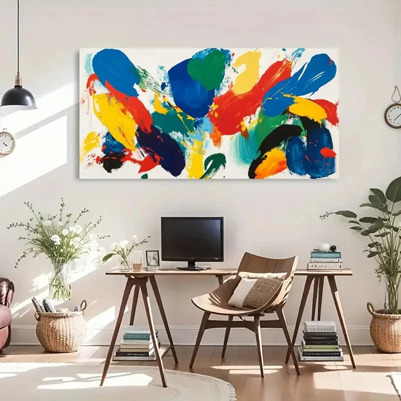 Showcases Energetic Abstract Wall Art Canvas Office Home Room Framed 120x60cm - Bella Home Decor