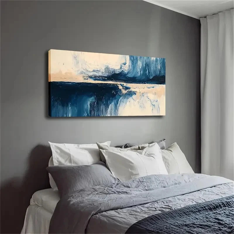 Abstract Landscape Warm & Cool Wall Art Canvas Office Home Room Framed 120x60cm - Bella Home Decor