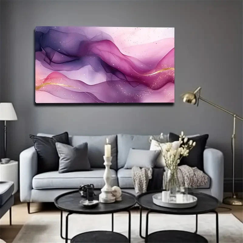 Minimalist Purple Pink Gradient Wall Art Canvas Office Home Room Framed 120x60cm