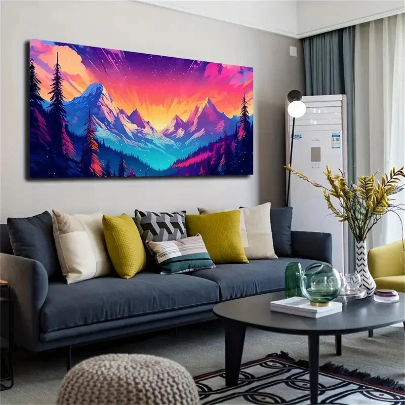 Realistic Winter Spring Lands Wall Art Canvas Office Home Room Framed 120x60cm - Bella Home Decor