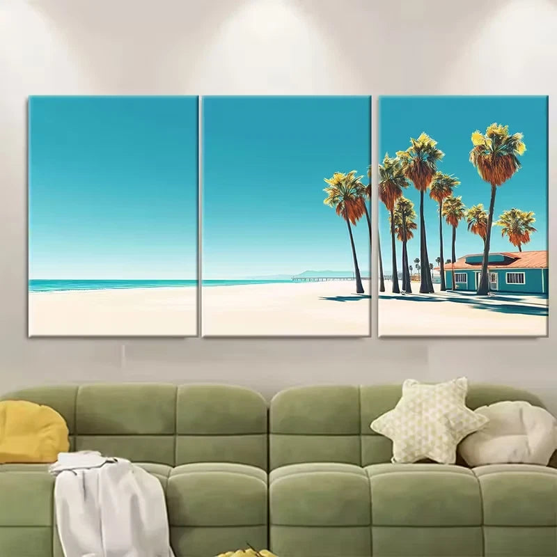 3pcs Newport Beach California Metal Print Ready to Hang Art