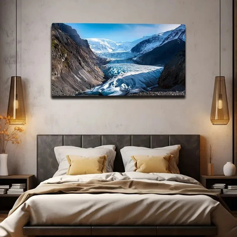 Thick Glaciers New Zealand Wall Art Canvas Office Home Room Framed 120x60cm