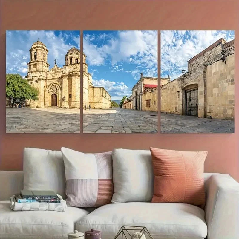 3pcs Alle Macedonia Alcala Oaxaca La Prefect Wall Art Set Canvas Framed 40x60cm - High Quality Print 100% Australian Made Wall Canvas Ready to Hang - Bella Home Decor