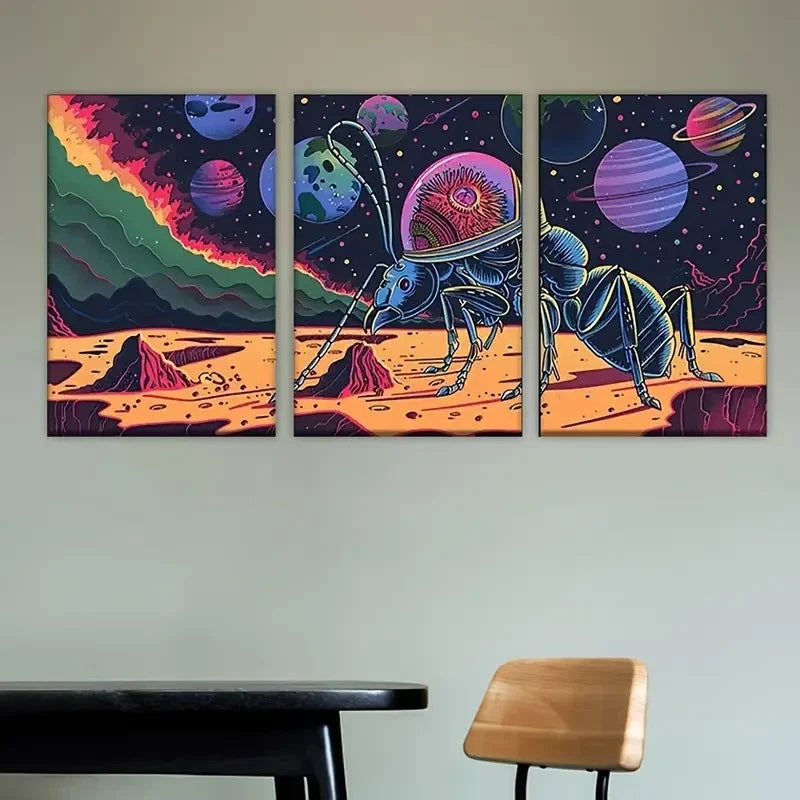 3pcs the end of the world Wall Art Set Canvas Framed 40x60cm - High Quality Print 100% Australian Made Wall Canvas Ready to Hang