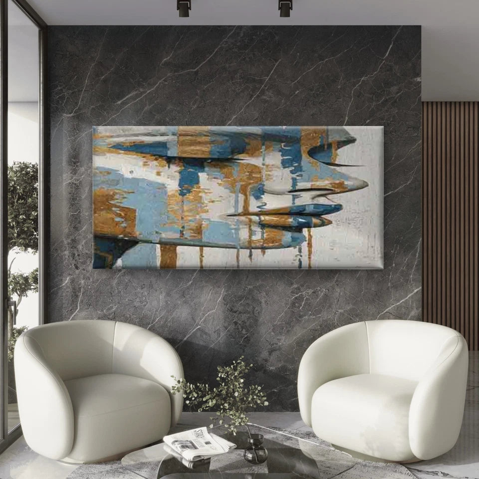 Abstract Face Design Wall Art Canvas Office Home Room Framed 120x60cm - Bella Home Decor