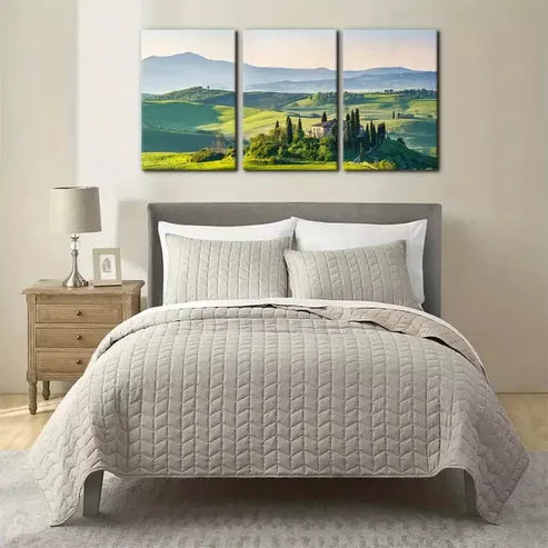 3pcs Vibrant Italian Countryside Scenery Wall Art Canvas Unframed - High Quality Print 100% Australian Made Wall Canvas