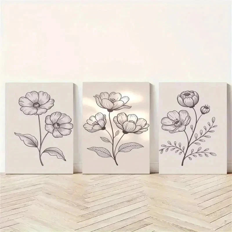 3pcs Magnolia Flowers Canvas Wall Art Set Canvas Framed 60x90cm - High Quality Print 100% Australian Made Wall Canvas Ready to Hang