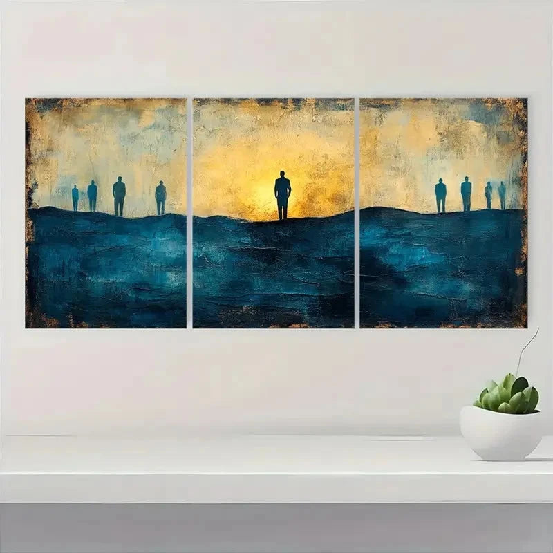3pcs Contemporary Western Style FB Wall Art Set Canvas Framed 40x60cm - High Quality Print 100% Australian Made Wall Canvas Ready to Hang - Bella Home Decor