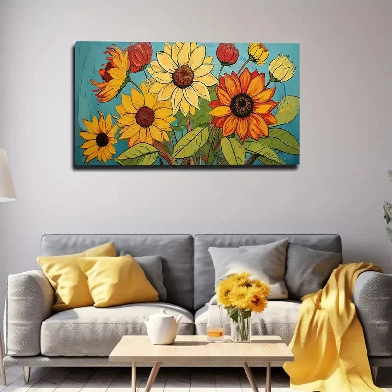 Several Beautiful Flowers Wall Art Canvas Office Home Room Framed 120x60cm