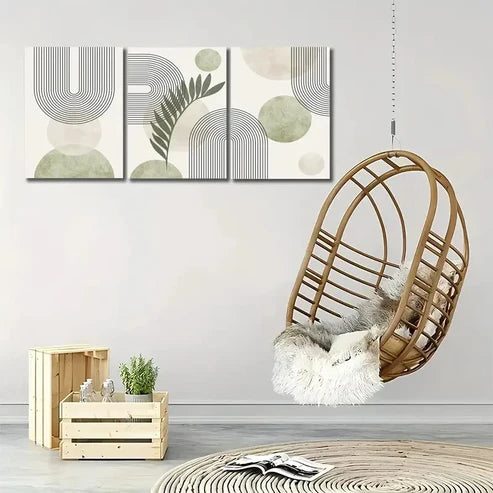 3pcs Modern Abstract Geometric Wall Art Set Canvas Unframed - High Quality Print 100% Australian Made Wall Canvas