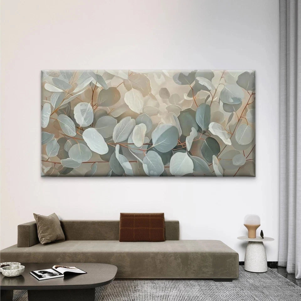 Eucalyptus Leaves Botanical Wall Art Canvas Office Home Room Framed 120x60cm - Bella Home Decor