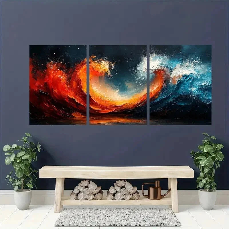 3pcs Modern Oceanic Scenery with Vibrant Colors Wall Art Set Canvas Framed 40x60cm - High Quality Print 100% Australian Made Wall Canvas Ready to Hang - Bella Home Decor