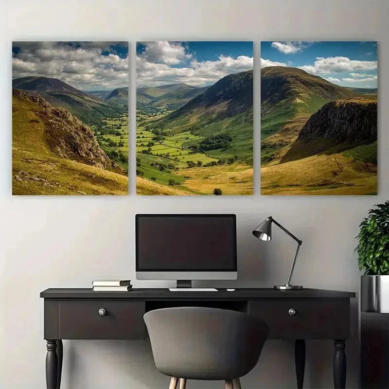3pcs Lake District Landscape Decor Perfect Wall Art Set Canvas Framed 50x70cm - High Quality Print 100% Australian Made Wall Canvas Ready to Hang